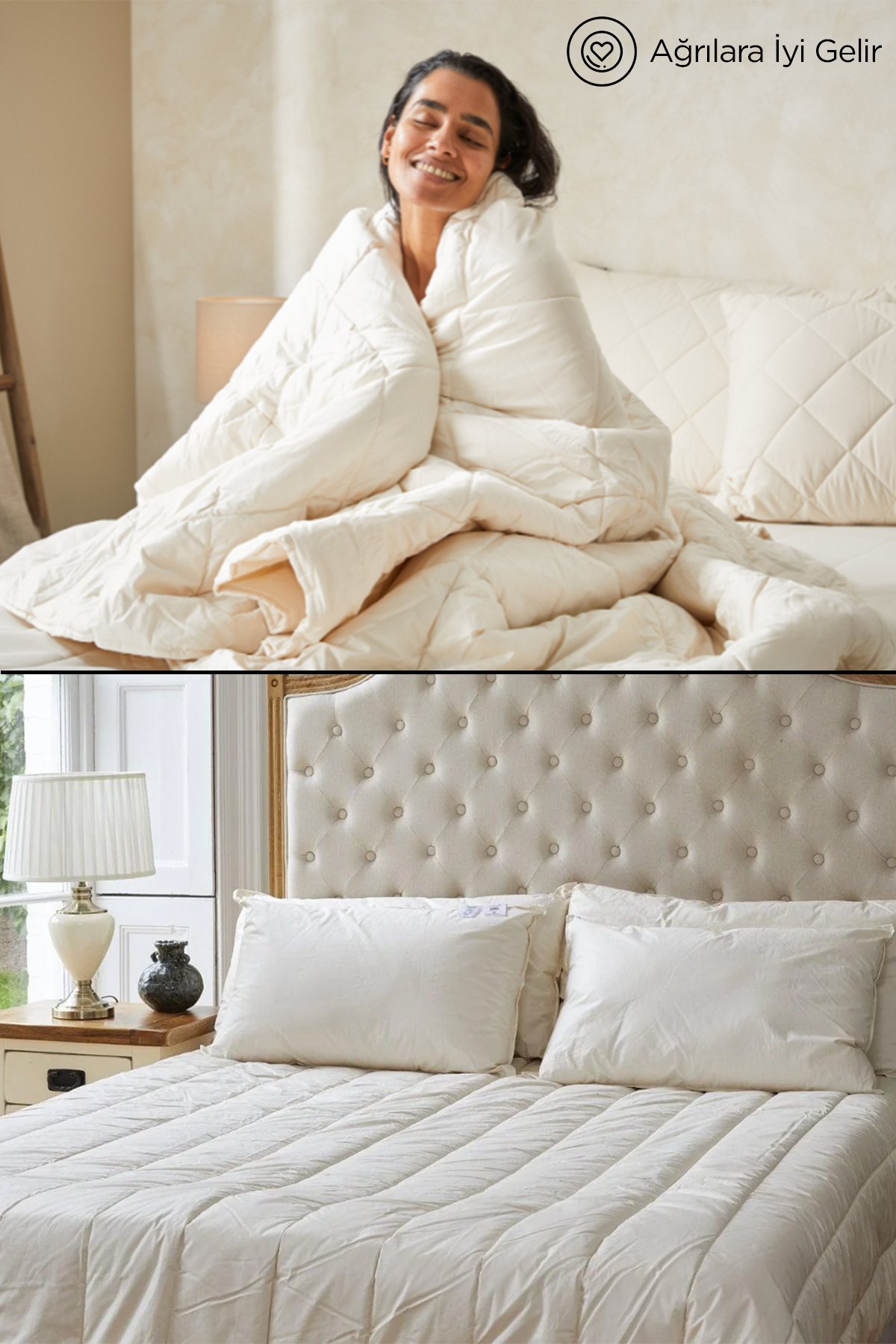 BEYAZLALE Battal Boy Kuzu Yünü %100 Doğal Yorgan | Özel Çantalı Organik Merinos Yün Yorgan - Görsel 3