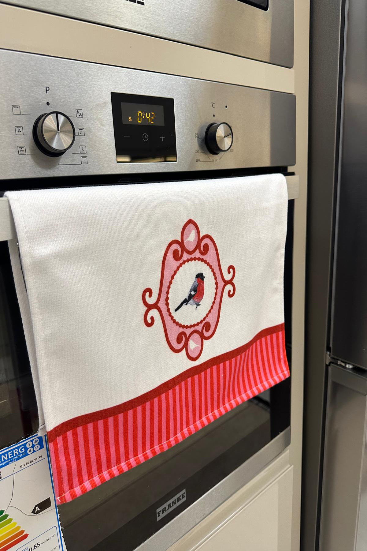 aymira home Dekoratif Mutfak Pamuklu Fırın Havlusu Özel Desenli Etnik Model 35x50 cm Yıkanabilir - Görsel 2