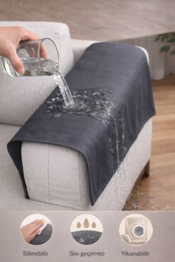 Sens Moi Duck Kumaş Koltuk Kolçak & Başlık Koruyucu 60x75 cm – Sıvı Geçirmez, Silinebilir, Çok Amaçlı Örtü