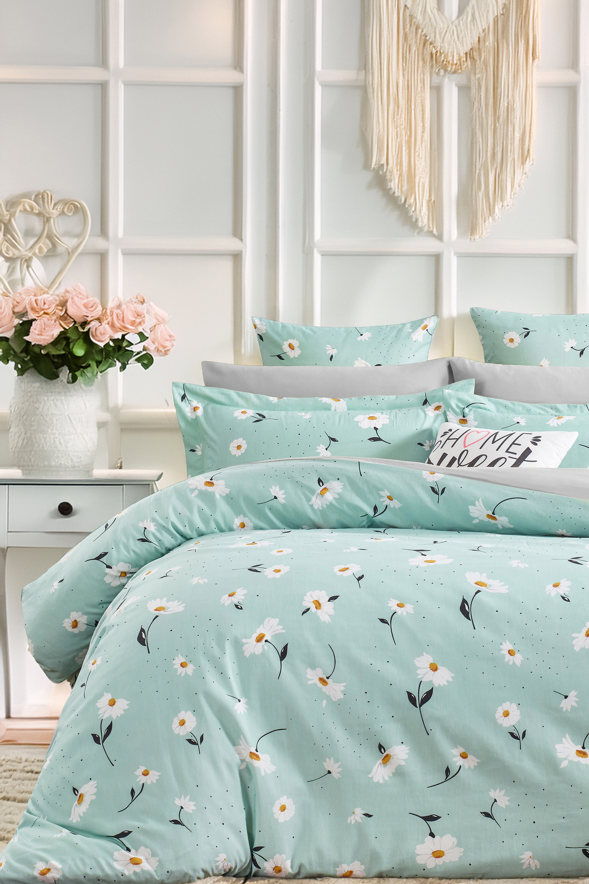 Always Çarşafı Lastikli Çift Taraflı Tek Kişilik Nevresim Takımı Eylül Mint