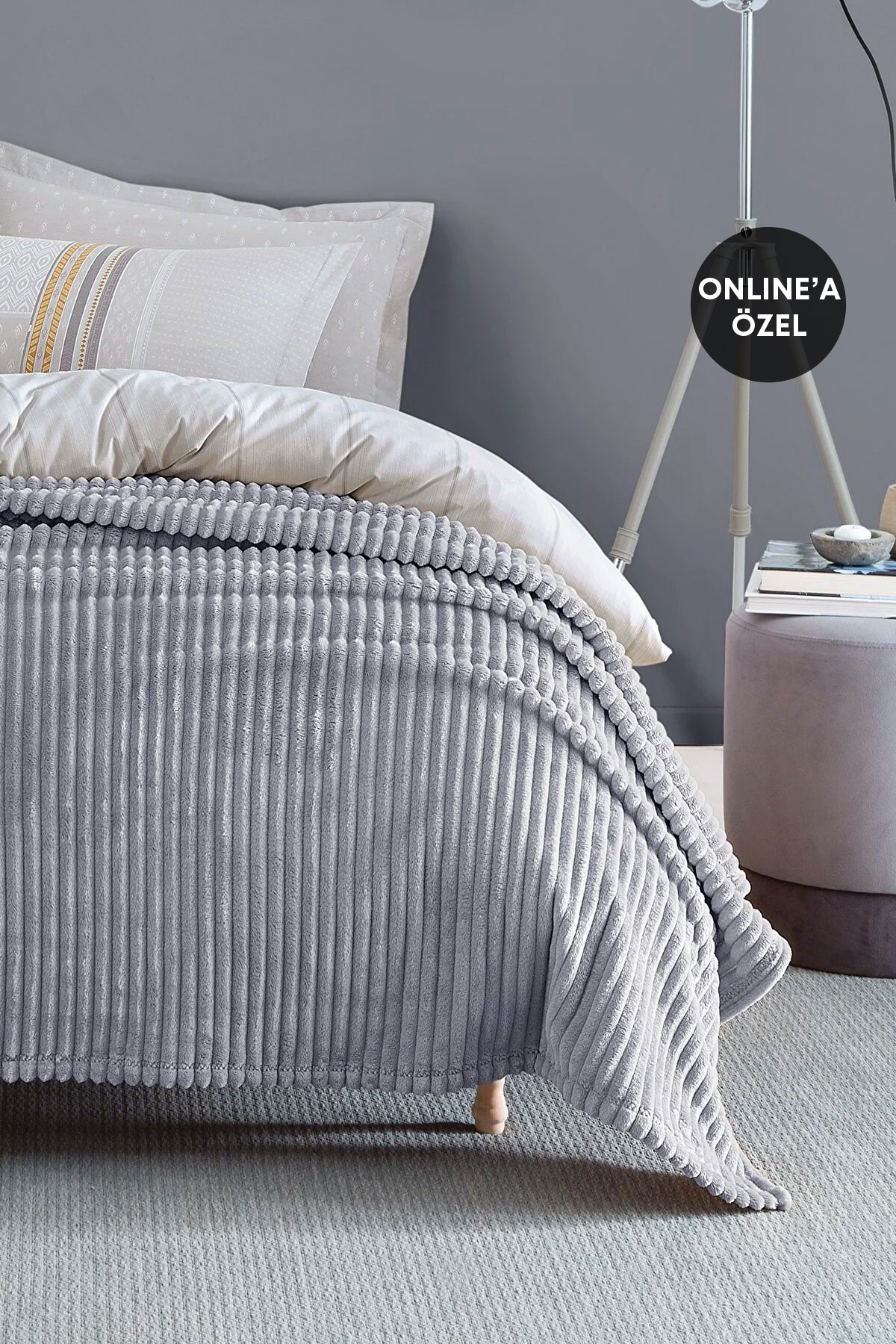 Yataş Holly Wellsoft Çift Kişilik Battaniye Gri - Görsel 2