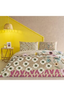 Taç Blyss Ranforce Çift Kişilik Nevresim Takımı Bej