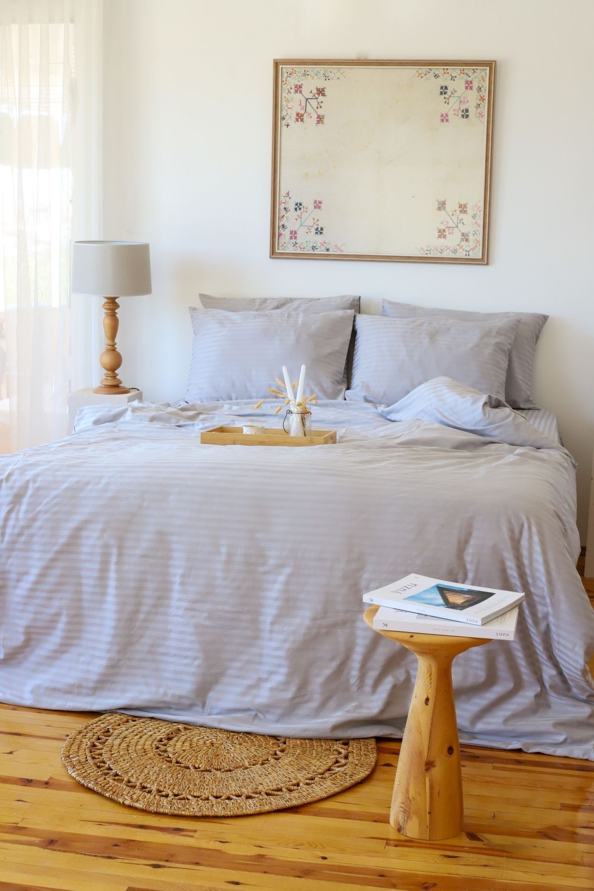 Tekstil Home Genç ve Çocuk Serisi Tek Kişilik 120x200 Lastikli Çarşaflı Çizgili Saten Nevresim Takımı Tüm Renkler - Görsel 2