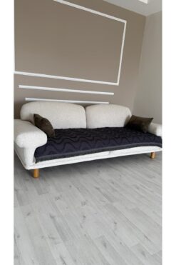 DİLETTO Bohem Püsküllü Dalgalı Oturma Yerini Kapatan Koltuk Örtüsü Antrasit 90 X 200