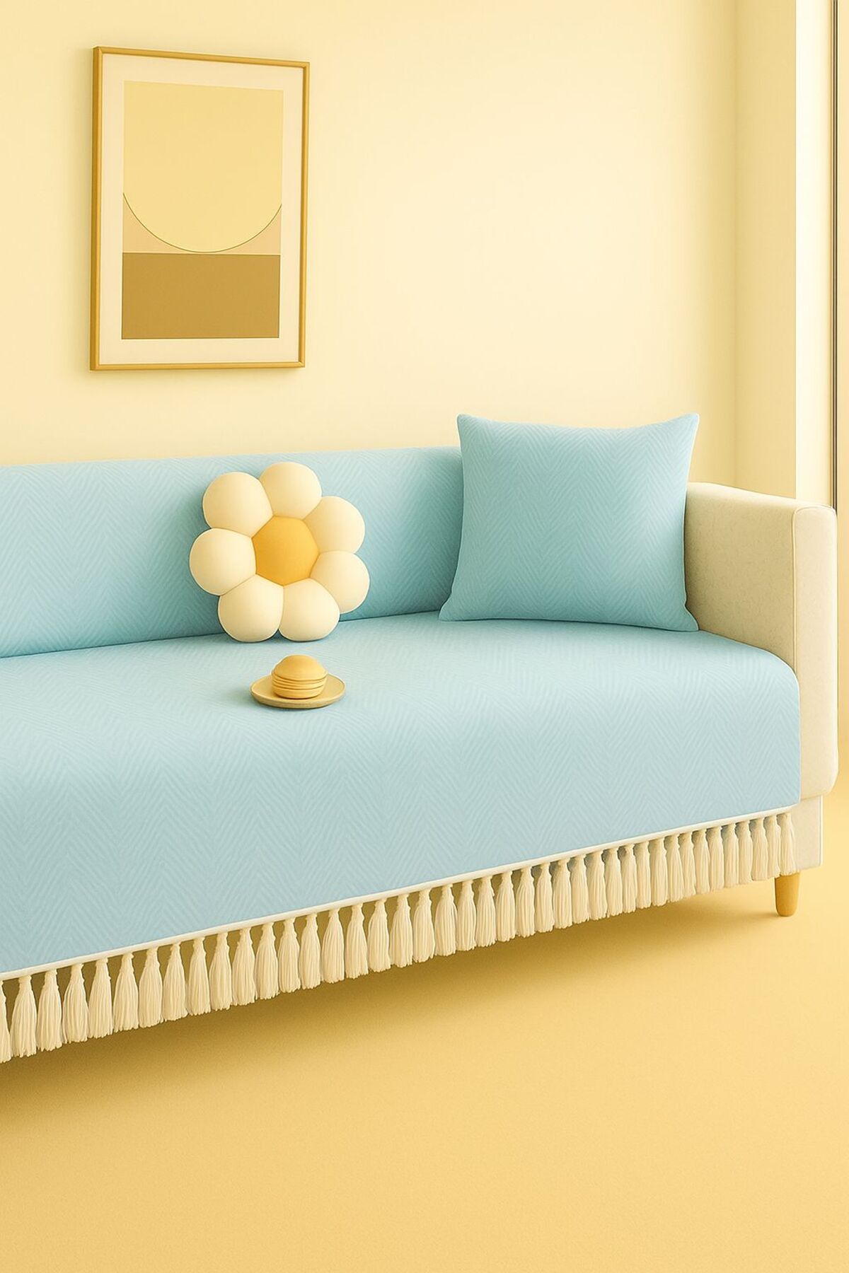 Sheri Home Berlina Koltuk Örtüsü Kaymaz Kumaş Özelliği | Koltuk Şalı 180 X 200 Cm PiKE8882199