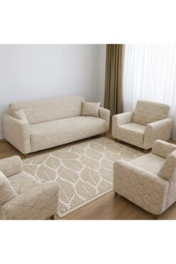 BASHTUGH TİCARET Koltuk Örtüsü takımı 4 Parça 3 3 1 1 Jakar Esnek Lastikli Leke Tutmaz yıkanabilir Çekyat kılıfı