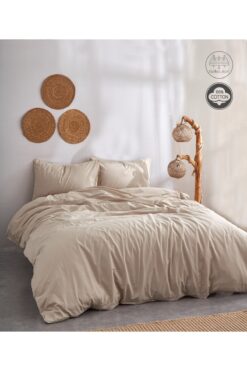 Medaillon Home Soft Kahverengi %100 Pamuklu Çift Kişilik Nevresim Takımı