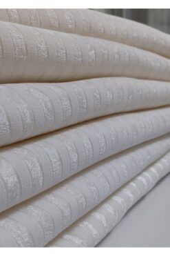 baladı home ev tekstil home collection Beyaz Çizgili Koltuk Örtüsü Süngerli Kaymaz Çekyat Kadife Ölçüm ( 160 X 200cm ) Alt Üst Kapatıyor