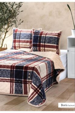 Merinos Allday Çift Kişilik Yatak Örtüsü Seti BORİS LACİVERT