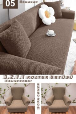 ÖZMAKAN koltuk kılıfı ,koltuk örtüsü 3+2+1+1 lastikli,kayma yapmaz