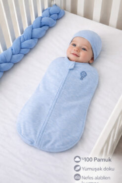 Melekpare %100 Pamuklu Fermuarlı Bebek Kundak Yeni Doğan