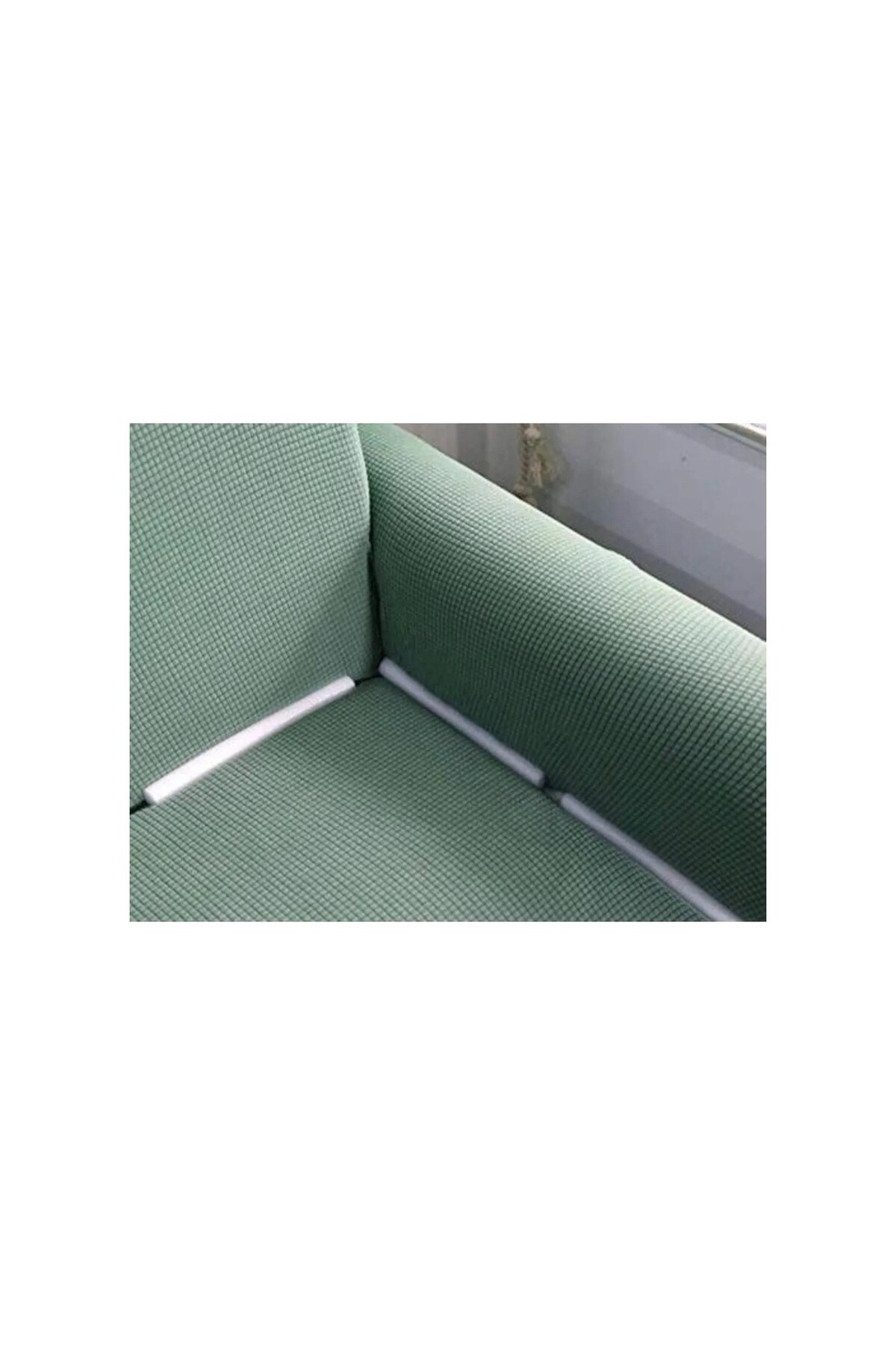 UYUMEV BAMBU 3 KİŞİLİK PİTİKARE LİKRALI KOLTUK ÖRTÜSÜ. STREÇ LASTİKLİ ÇEKYAT KANEPE ÖRTÜSÜ. 1 ADET. KREM - Görsel 3