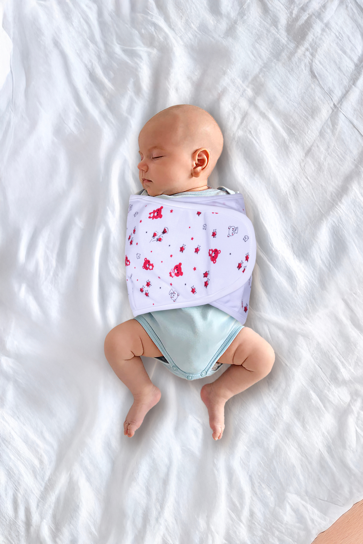 Messev Group Bebe Kundak Kemer 0-4 Ay Desenli Renkli Pamuk Yarım Kundak Kemer