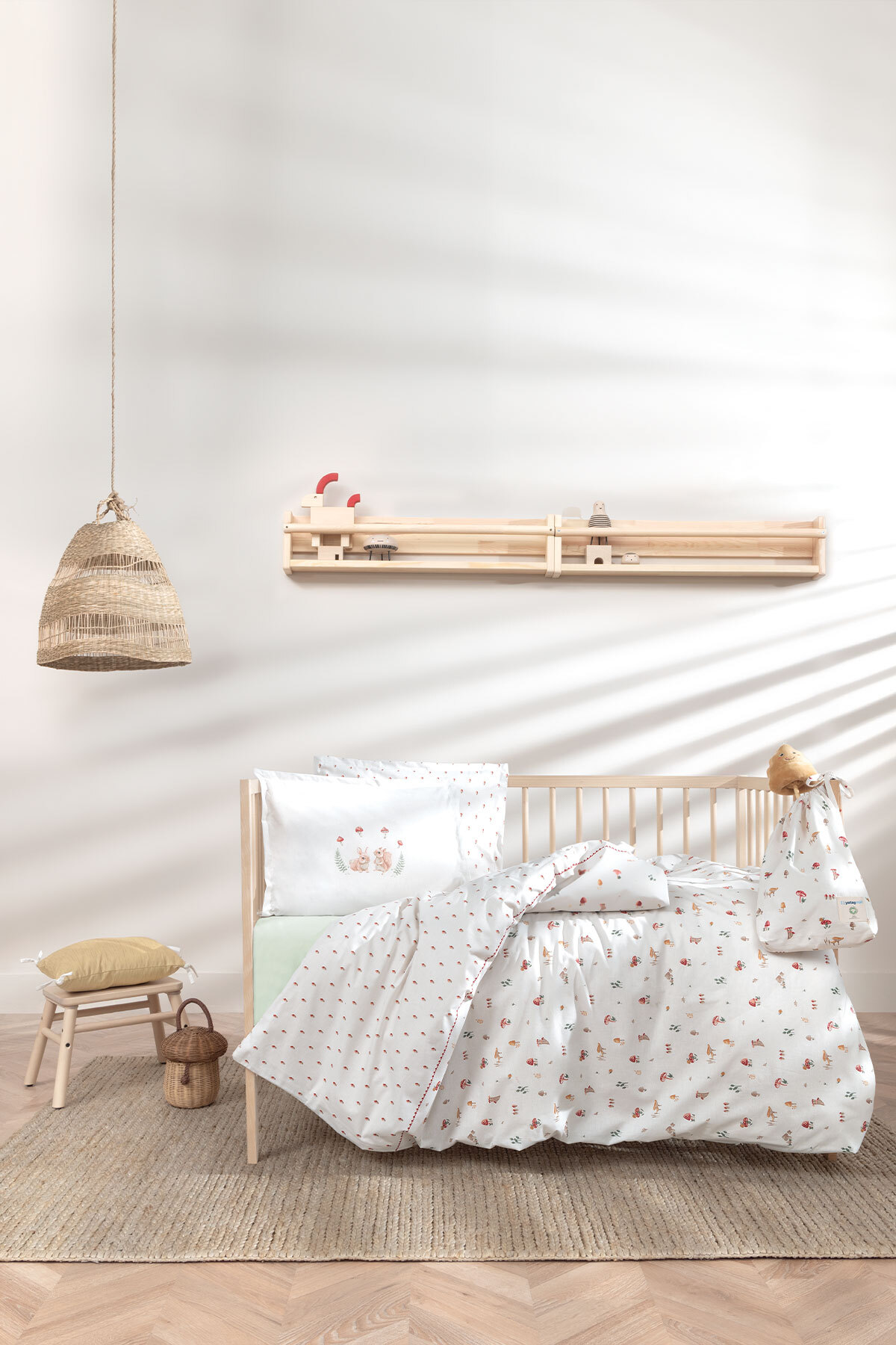 Yataş Mini Maples Bebek Organik Ranforce Nevresim Takımı - Ekru