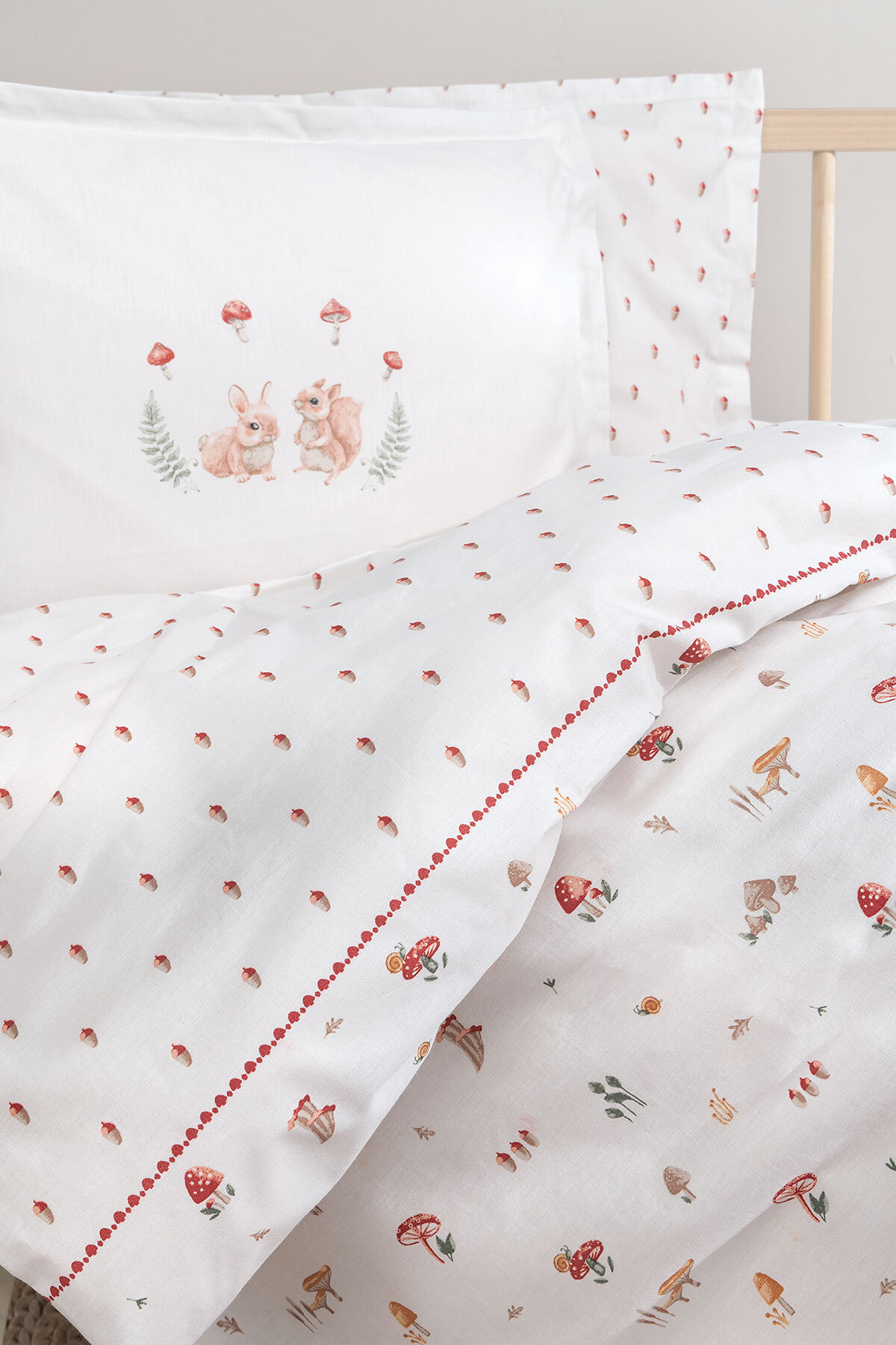 Yataş Mini Maples Bebek Organik Ranforce Nevresim Takımı - Ekru - Görsel 2