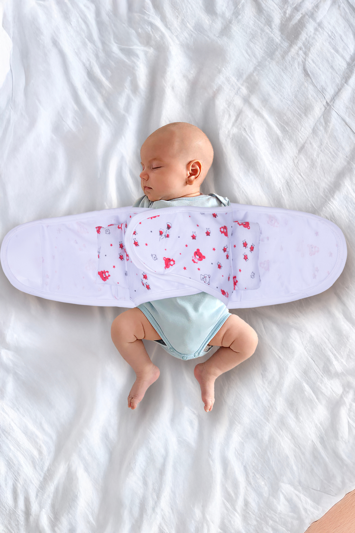 Messev Group Bebe Kundak Kemer 0-4 Ay Desenli Renkli Pamuk Yarım Kundak Kemer - Görsel 3