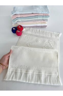 SARRA HOME 30*50cm - Tekli - Krem Etamin Ve Kanaviçe İşlemelik Mutfak Havlusu