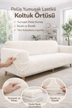 Faiend Pelüş 3 Kişilik Welsoft Kanepe Örtüsü | Lastikli Koltuk Örtüsü |çekyat Örtüsü| koltuk kılıfı