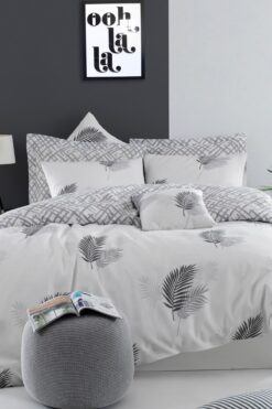 Enlora Home Mature Nevresim Seti Çift Kişilik Palma Gri