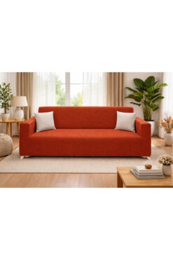 Akbal Home İtalyan Nubuk 3lü Klasik Koltuk Örtüsü Lastikli Tüm Giydirme +2 Adet Kırlent Hediye!