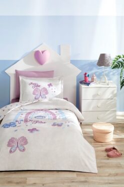 Özdilek Özdilek Ranforce Lastikli Çarşaflı Tek Kişilik Çocuk Nevresim Takımı-Magical Time Lila