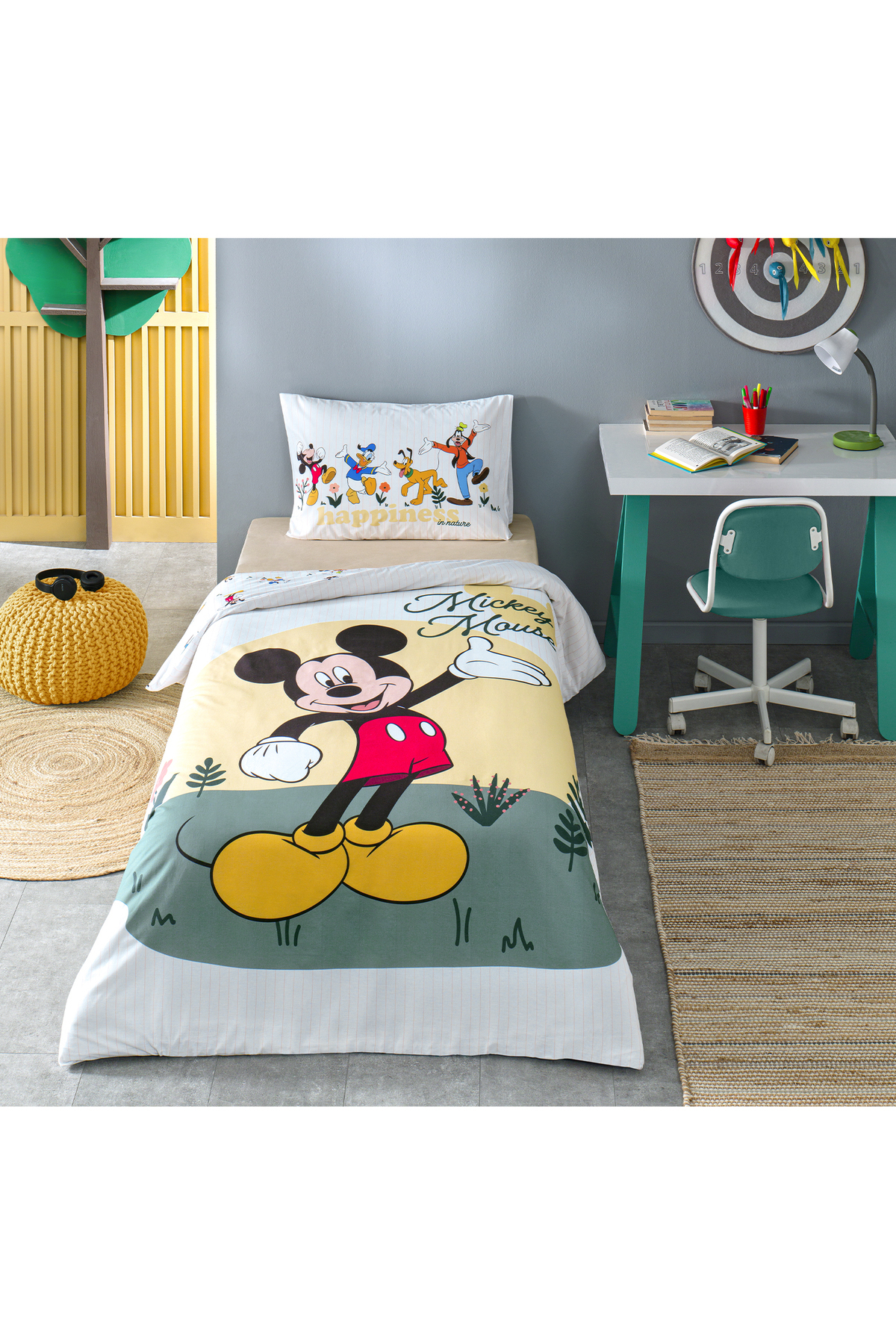 Özdilek Mickey Mouse Nomadic Tek Kişilik Disney Lisanslı Lastikli Çarşaf Çocuk Nevresim Takımı - Görsel 2