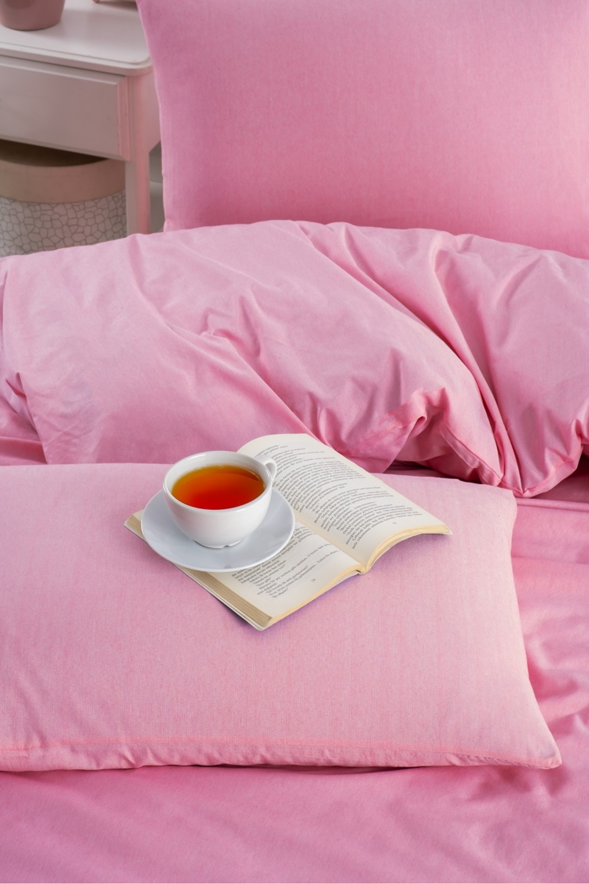 Valezium Pembe Çift Kişilik Nevresim Takımı Lastikli Çarşaf Ve 2 Yastık Kılıfı - Görsel 2