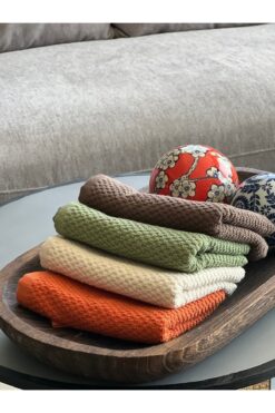 Plume Ceramic Home %100 Pamuk 4’lü Renkli El Havlusu Seti – 30x50 Cm Çeyizlik, Misafir, Mutfak, Hediyelik