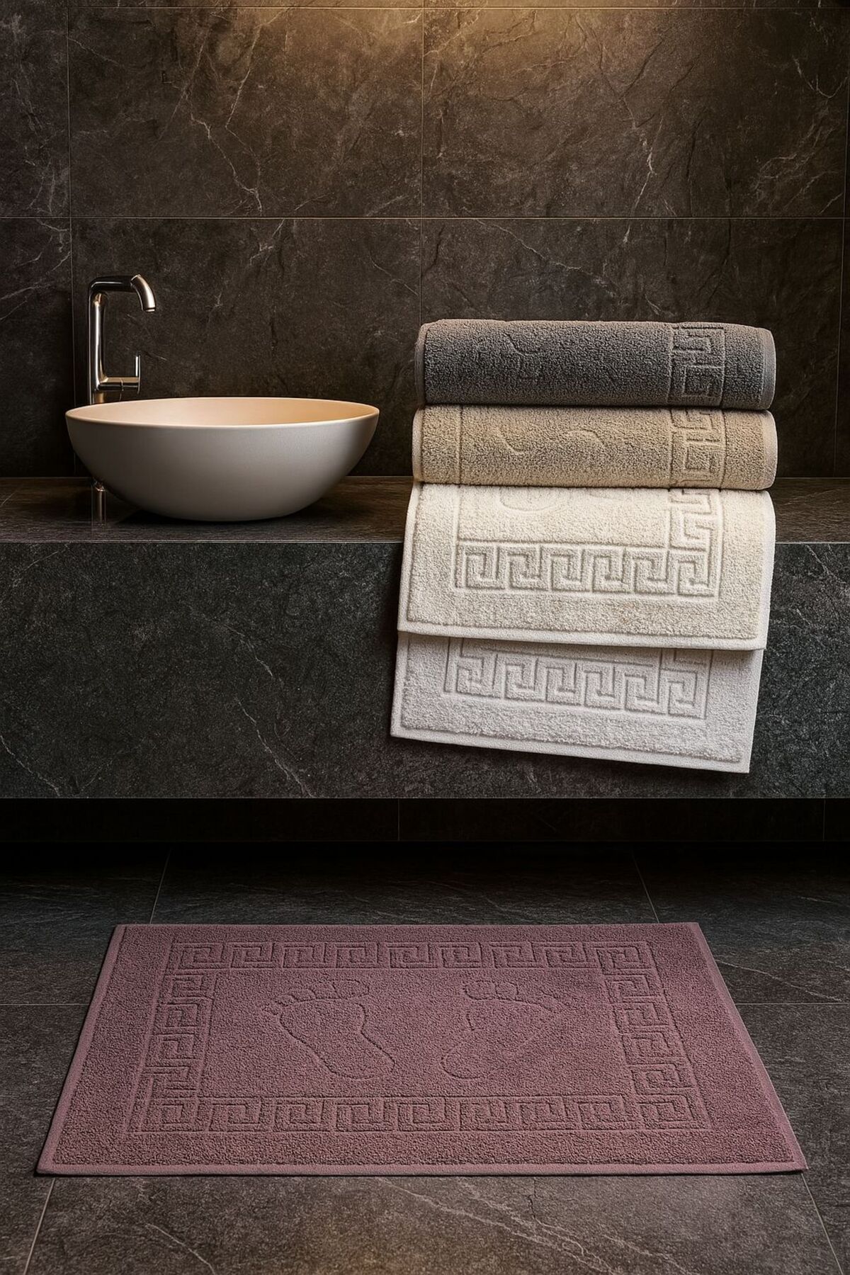 Güvenal Pina Ayak Havlusu 5'li Havlu paspas seti | Banyo Paspası | Havlu | Ayak Havlusu