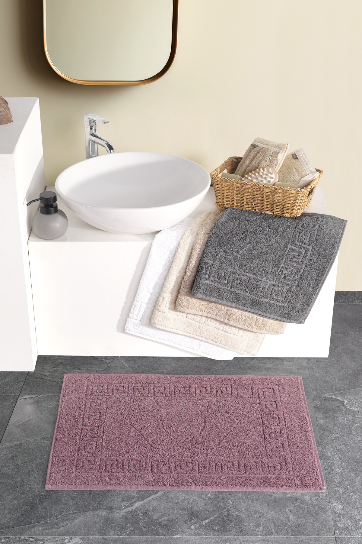 Güvenal Pina Ayak Havlusu 5'li Havlu paspas seti | Banyo Paspası | Havlu | Ayak Havlusu - Görsel 2