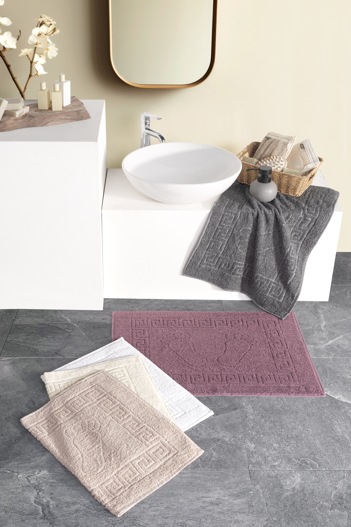 Güvenal Pina Ayak Havlusu 5'li Havlu paspas seti | Banyo Paspası | Havlu | Ayak Havlusu - Görsel 3