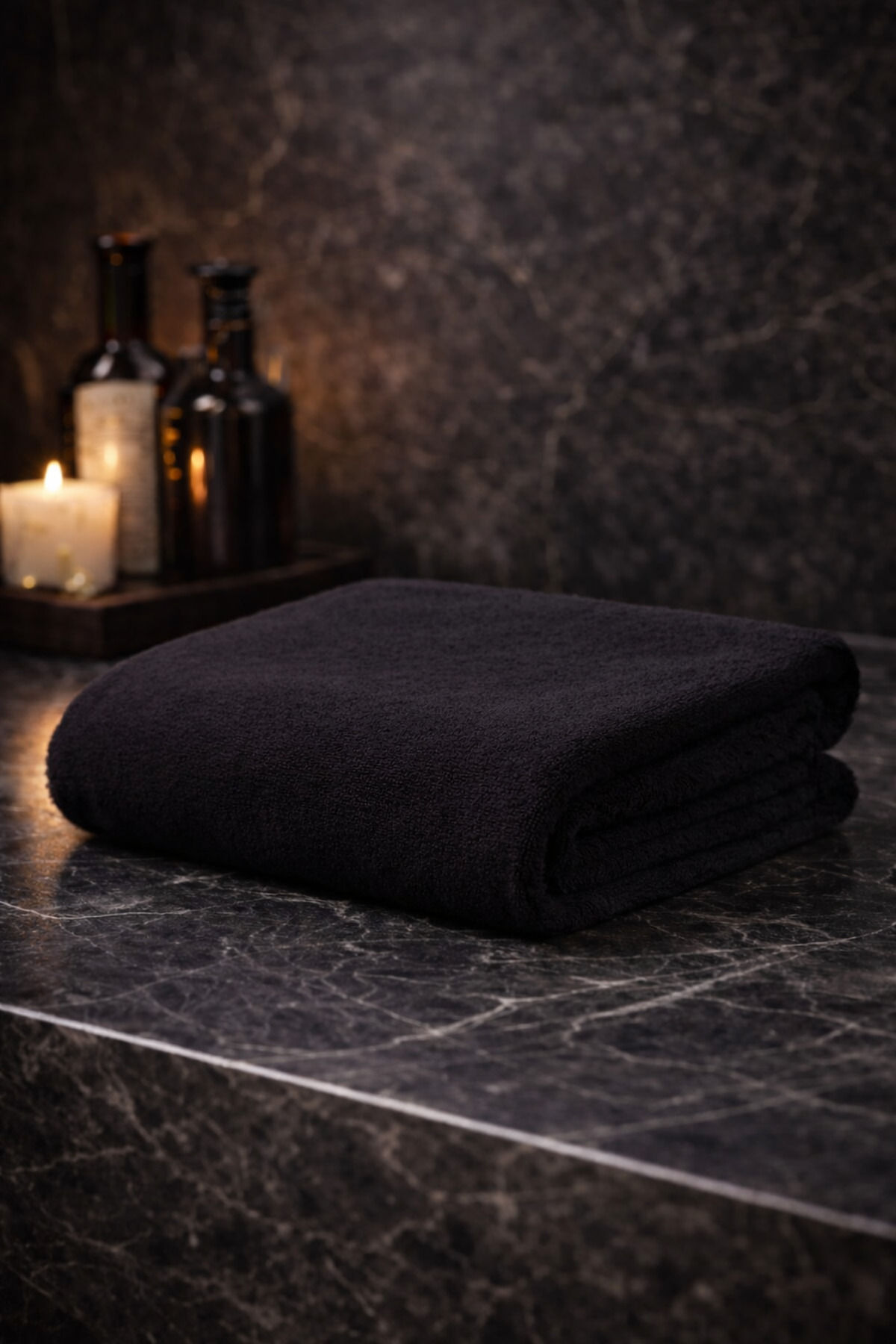 Elaganya Siyah Spor Fitness Havlusu Leke Tutmayan Kuaför Berber Havlu 50x90 Cm