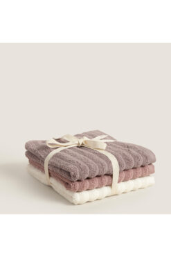 Chakra Waved %100 Pamuk 3'lu Yüz Havlusu Seti 50x80 cm