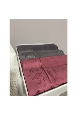 Özdilek Ditsy Best Set Hamam Takımı Mürdüm - Antrasit.