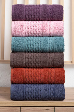 Minoset Melody %100 Pamuk 6’lı Havlu – 30x50 cm Lüks, Yumuşak, Emici, Mutfak & Banyo Kullanımı