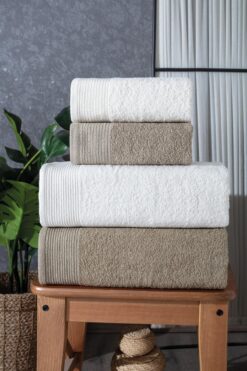 Güvenal Gala 4'lü Banyo Havlusu | Havlu Takımı | Havlu | Havlu Seti I Hamam Seti I Çeyiz Havlusu