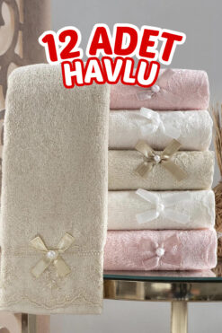 Comfort Home 12'li Yumuşak Söz Nişan Düğün Sünnet Konvoy Araba Havlusu Hediyelik El Mutfak Havlusu 30x50cm