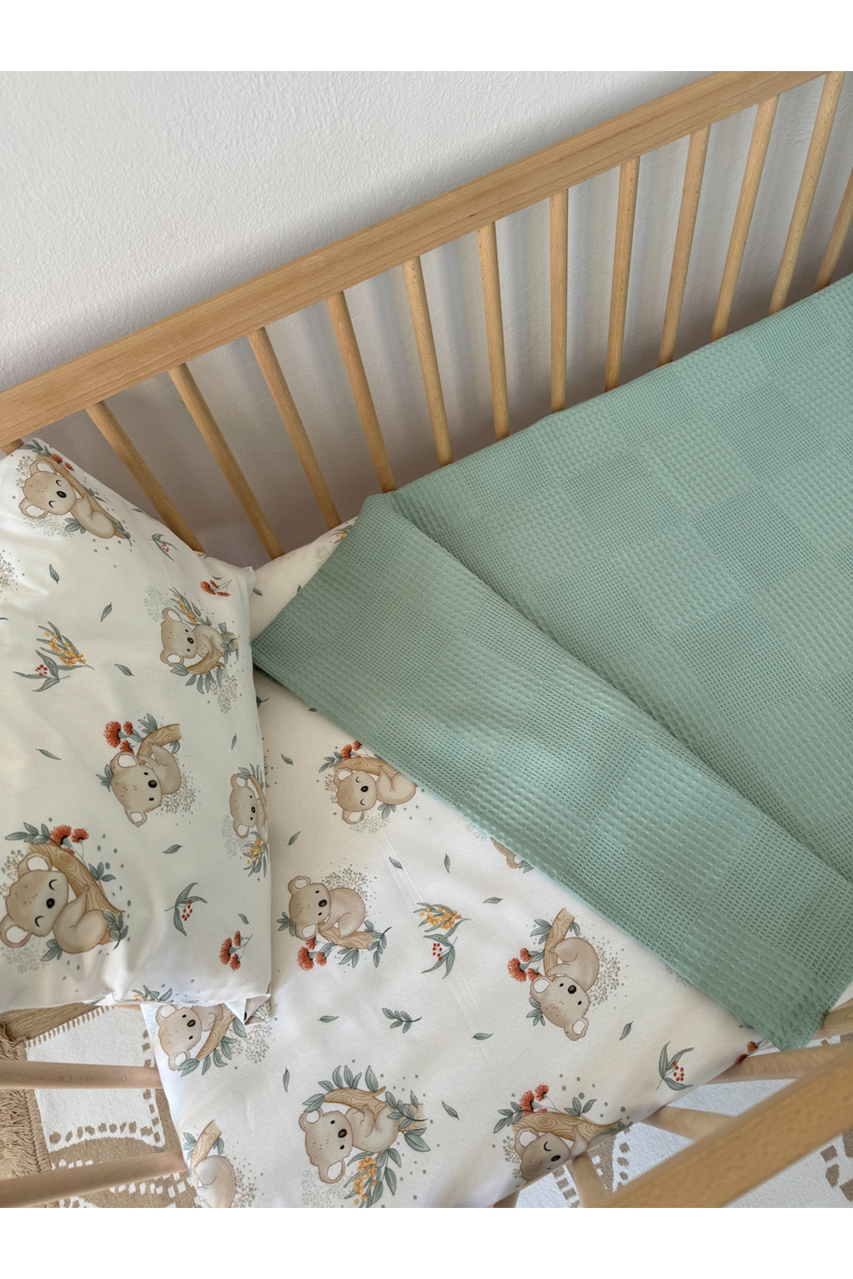 MİLNA BABY&KİDS Bebek Çocuk Pike Takımı Koala Desenli 90x140