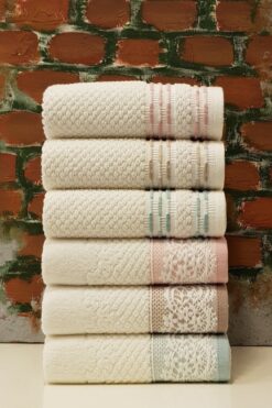 Özdilek 6lı Evony Bronie Havlu Mint Bej Pudra