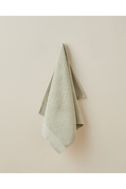 English Home Chic Diamond Pamuk Yüz Havlusu 50x80 cm Açık Yeşil