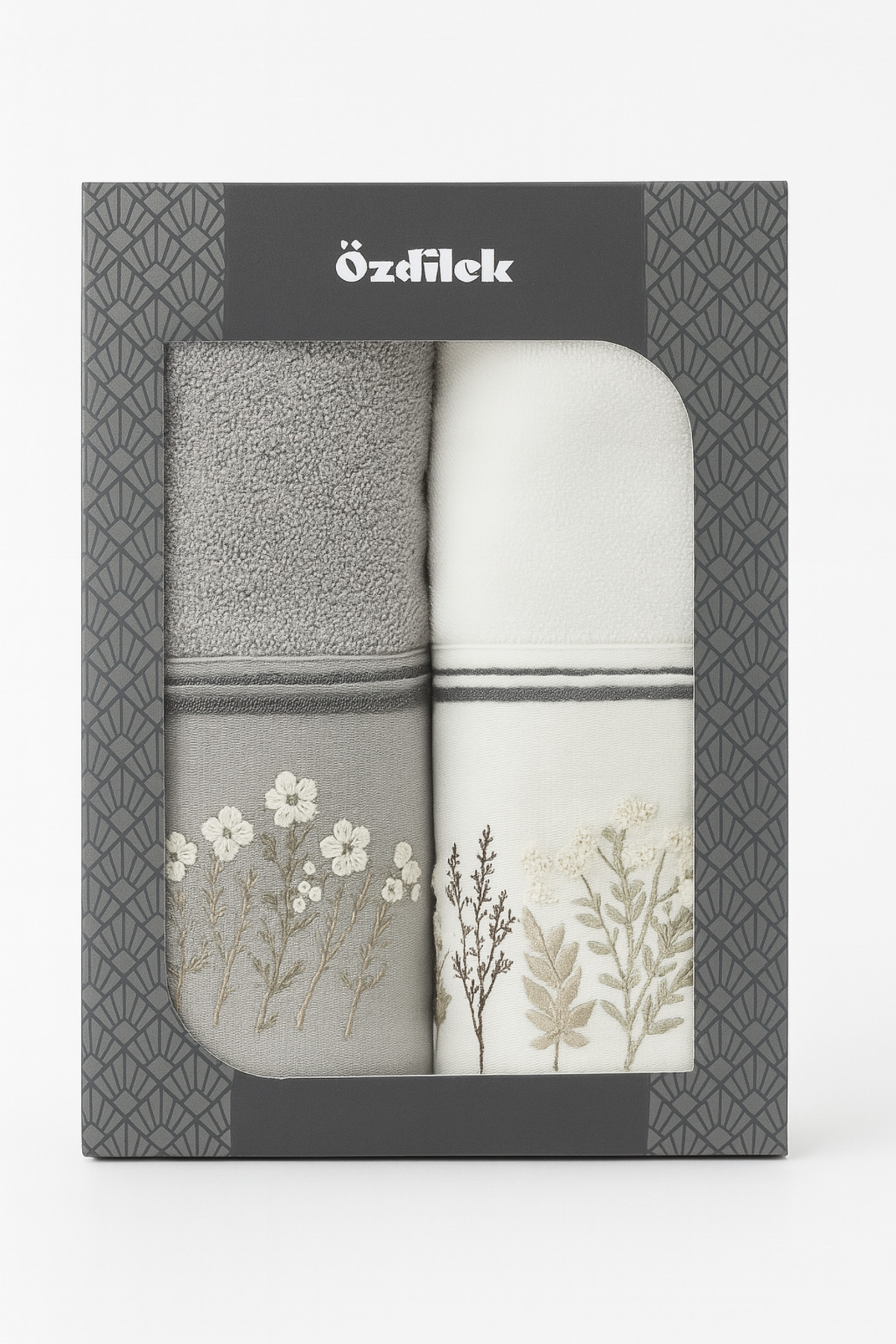 Özdilek Çiçek Nakışlı 2'li Havlu Seti - Görsel 2