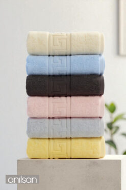Anılsan 6'lı Lüx Karışık Greek El Havlusu - 50x90 Cm, 225 Gr, %100 Pamuk, Spa Ve Otel Havlusu