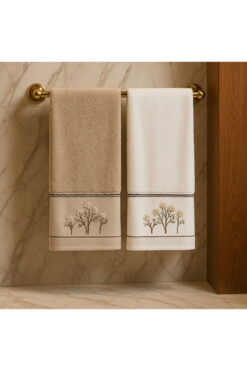 Özdilek Çiçek Nakışlı 2'li Havlu Seti