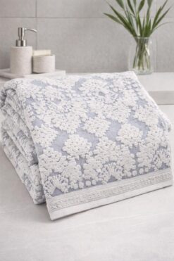 TEXTİLES MAGİC LAMP Soft Garden %100 Pamuk Banyo Havlusu - Yumuşak , Emici , Desenli 70 x 140