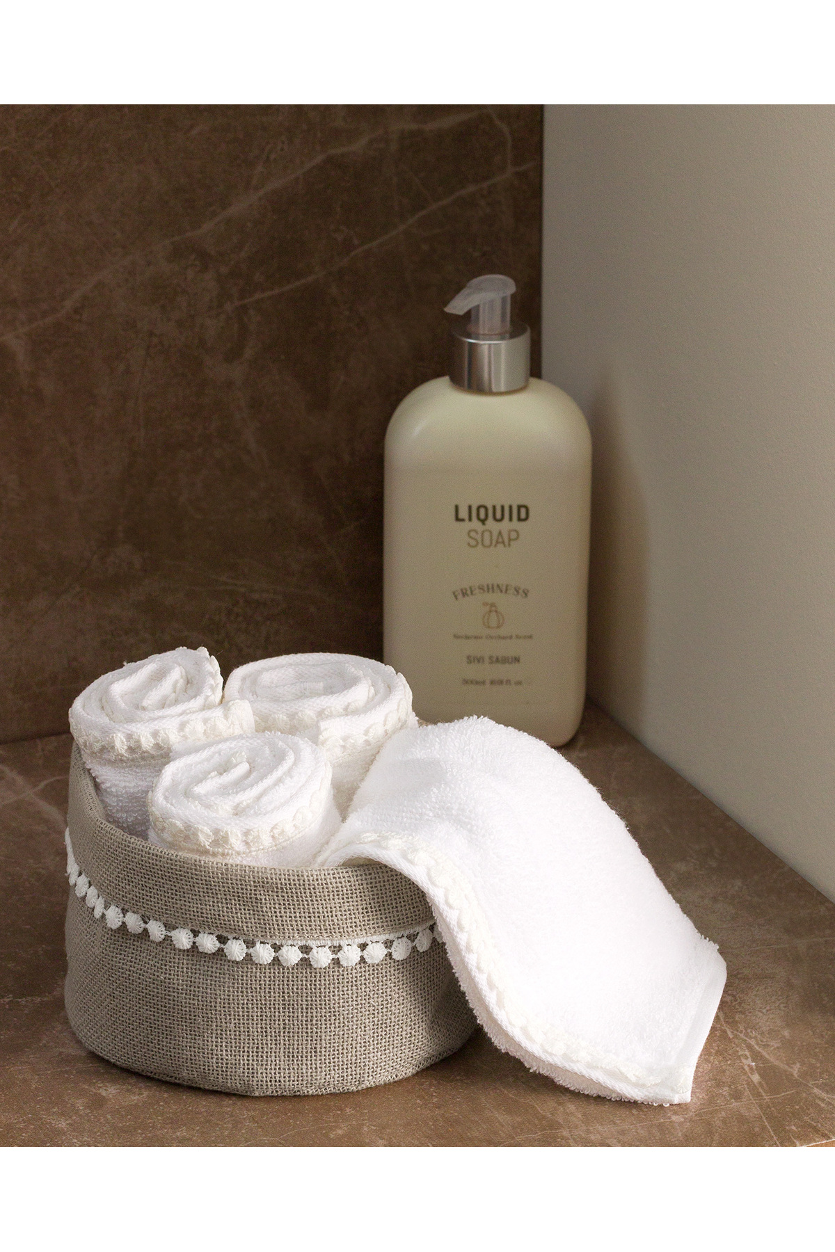 Madame Coco Lavrice Sepetli Havlu Seti - Beyaz - Görsel 2