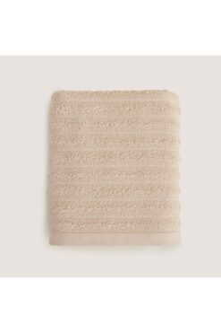 Chakra Waved %100 Pamuk Yüz Havlusu 50x80 cm Bej