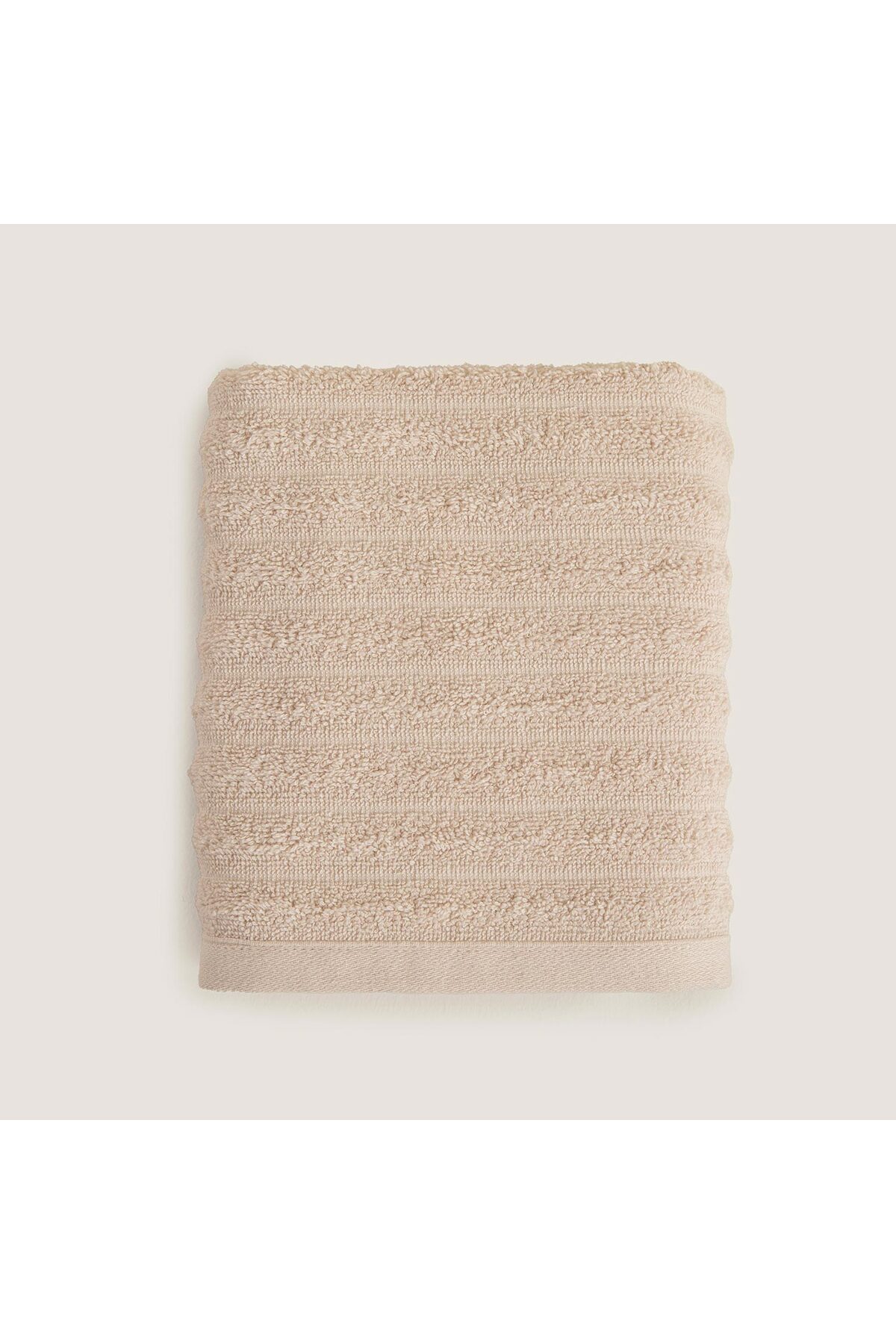 Chakra Waved %100 Pamuk Yüz Havlusu 50x80 cm Bej