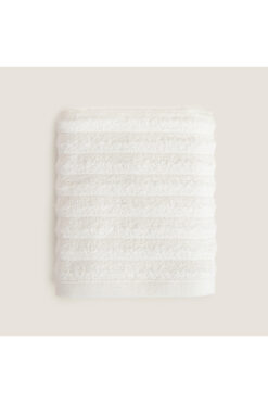 Chakra Waved %100 Pamuk Yüz Havlusu 50x80 cm Beyaz