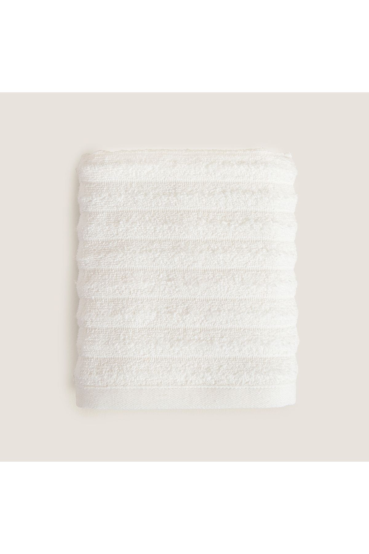 Chakra Waved %100 Pamuk Yüz Havlusu 50x80 cm Beyaz