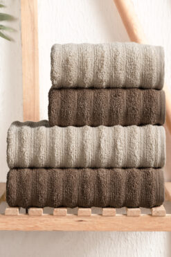 DNZGÜLCAN Bubble 4'lü Banyo Havlu Seti %100 Pamuk, Premium Hamam Takımı (2 adet 70x140 - 2 adet 50x90)